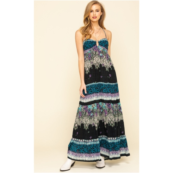 free people give a little maxi dress Free People Dresses | Nwt Free People Give A Little Maxi Dress | Color: Black/Blue | Size: S